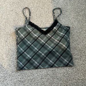 Green plaited hollister top